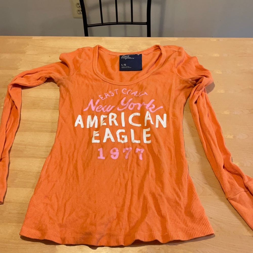 American eagle long sleeve waffle tee